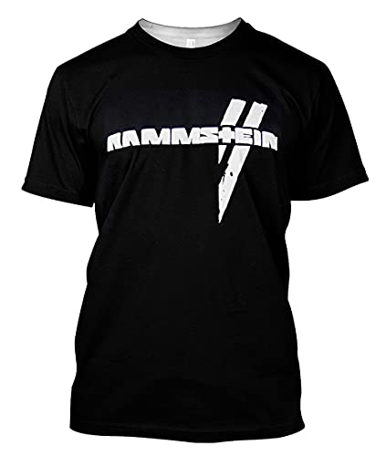 Rammstein Herren T-Shirt Weisse Balken Offizielles Band Merchandise Fan Shirt schwarz mit einfarbigem Front und Back Schaumdruck (S, Schwarz) von Rammstein