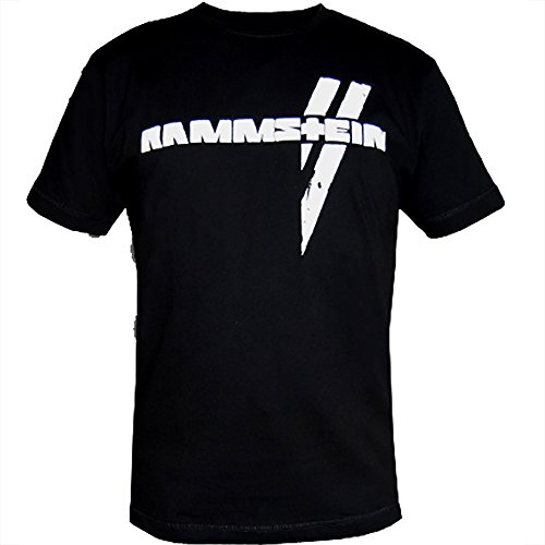 Rammstein Herren T-Shirt Weisse Balken Offizielles Band Merchandise Fan Shirt schwarz mit einfarbigem Front und Back Schaumdruck (S, Schwarz) von Rammstein