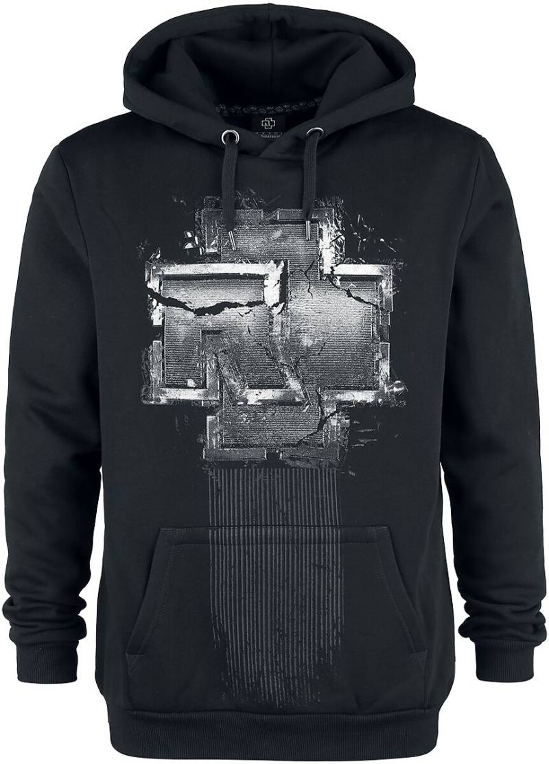 Rammstein Kapuzenpullover - Broken Logo - S bis XXL - für Männer - Größe S - schwarz  - Lizenziertes Merchandise! von Rammstein