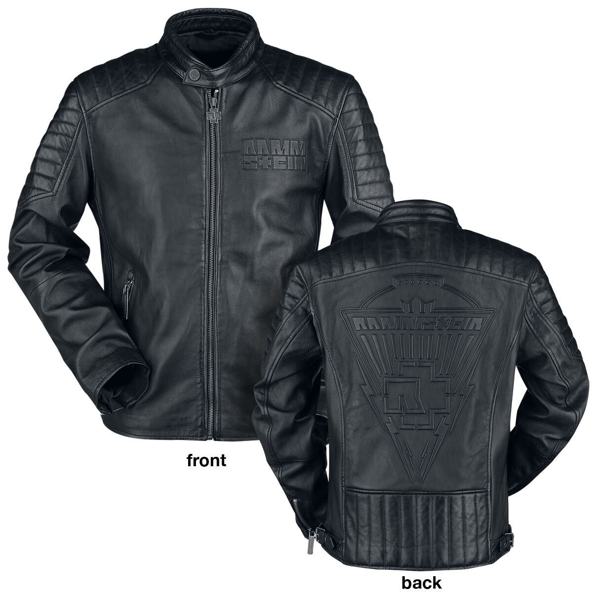 Rammstein Logo Lederjacke schwarz in M von Rammstein