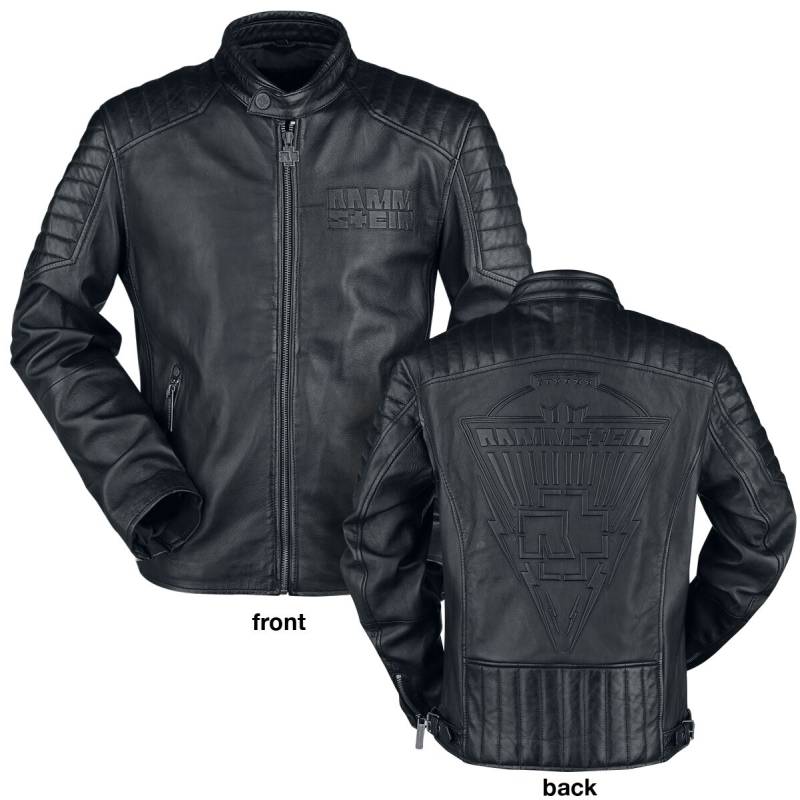 Rammstein Logo Lederjacke schwarz in XXL von Rammstein