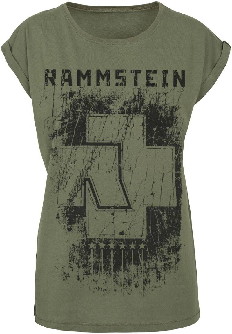 Rammstein T-Shirt - 6 Herzen - S bis XXL - für Damen - Größe XXL - oliv  - Lizenziertes Merchandise! von Rammstein