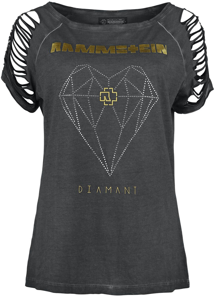 Rammstein T-Shirt - Diamant - S bis 5XL - für Damen - Größe 4XL - dunkelgrau  - Lizenziertes Merchandise! von Rammstein