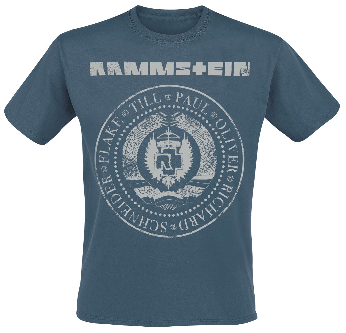 Rammstein T-Shirt - Est. 1994 - S bis XXL - für Männer - Größe M - blau  - Lizenziertes Merchandise! von Rammstein