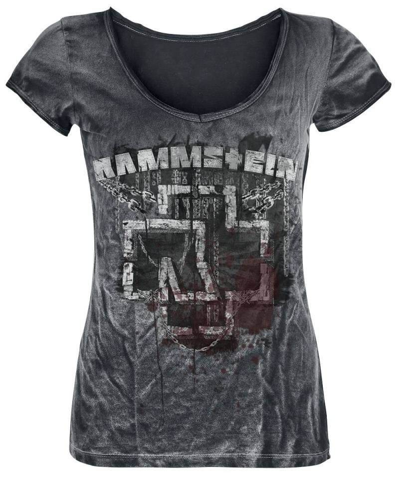 Rammstein T-Shirt - In Ketten - L bis 4XL - für Damen - Größe 4XL - dunkelgrau  - Lizenziertes Merchandise! von Rammstein