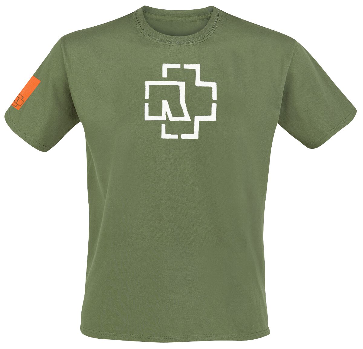 Rammstein T-Shirt - Logo - S bis XXL - für Männer - Größe M - oliv  - Lizenziertes Merchandise! von Rammstein
