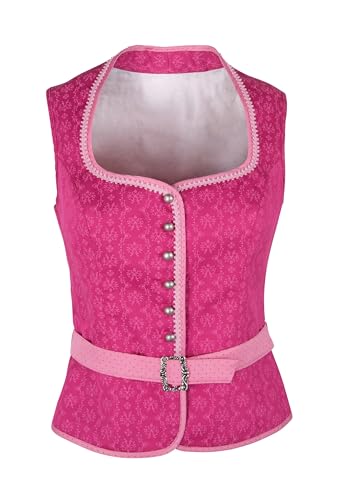 Ramona Lippert® - Damen Dirndl Bluse Nicole 34 Pink Corsage mit Schneewittchenkragen und Gürtelschnalle - Trachtenbluse - Blusen für Trachten z.B. zum Oktoberfest von Ramona Lippert
