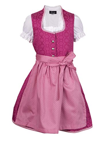 Ramona Lippert® - Kinder Dirndl Charlotta | Pink | Inkl. Kleid, Schürze & Bluse | Größe 86-164 - Kinderdirndl | Dirndl Mädchen (DE/NL/SE/PL, Numerisch, 158, 164, Regular, Pink) von Ramona Lippert