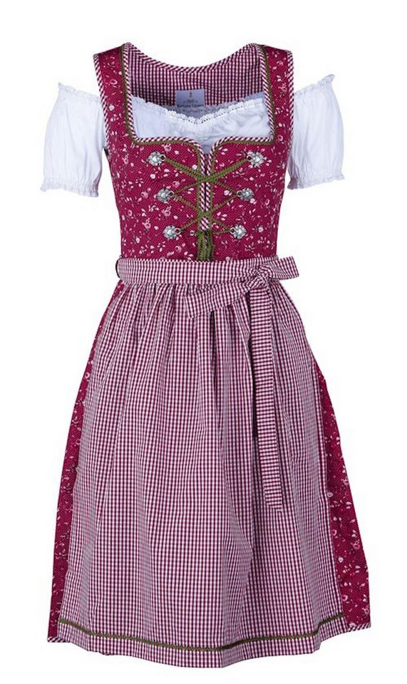 Ramona Lippert Dirndl Elli Trachtenkleid rot geblümt mit Bluse Rocklänge 60 cm von Ramona Lippert