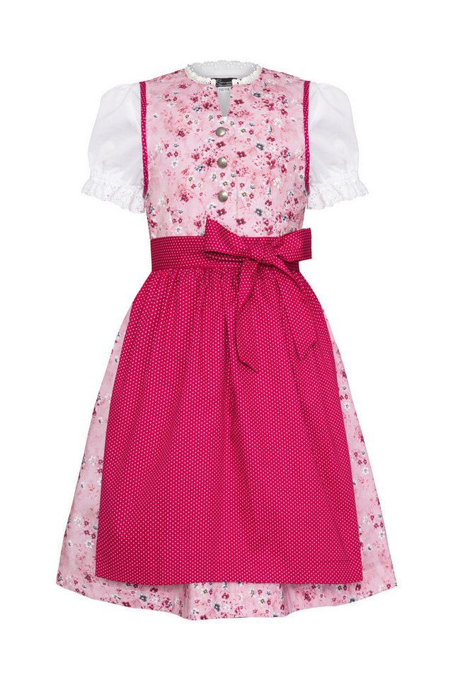 Ramona Lippert Dirndl Kinderdirndl Kiki 3-teilig – Rosa mit Blumenmuster von Ramona Lippert