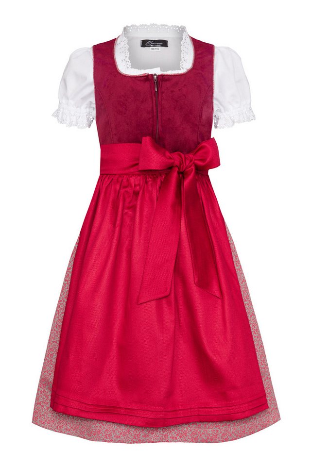 Ramona Lippert Dirndl Kinderdirndl Zoe – Festliches Samt-Dirndl rot für Mädchen von Ramona Lippert