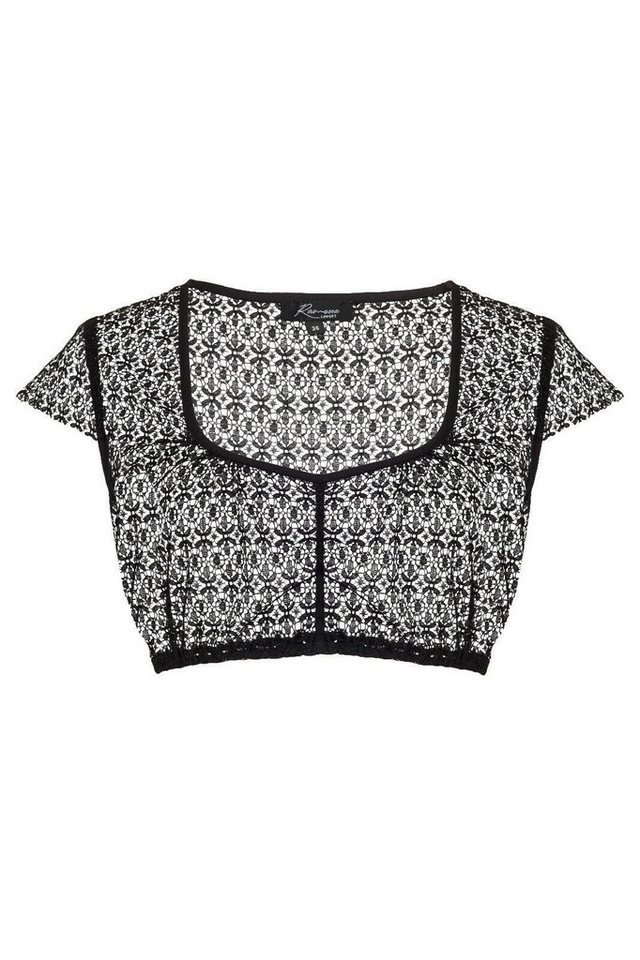 Ramona Lippert Dirndlbluse Wanda schwarz Spitze Flügelärmel Trachten Bluse von Ramona Lippert
