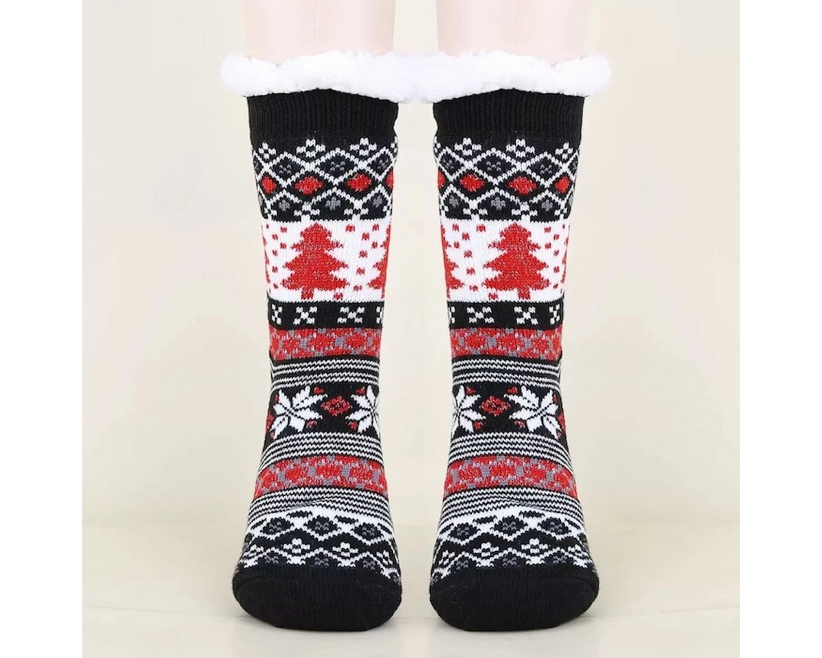 Ramona Lippert Kuschelsocken Weihnachtssocken schwarz Haussocken Socken Damen gefüttert Gr. 35-41 von Ramona Lippert