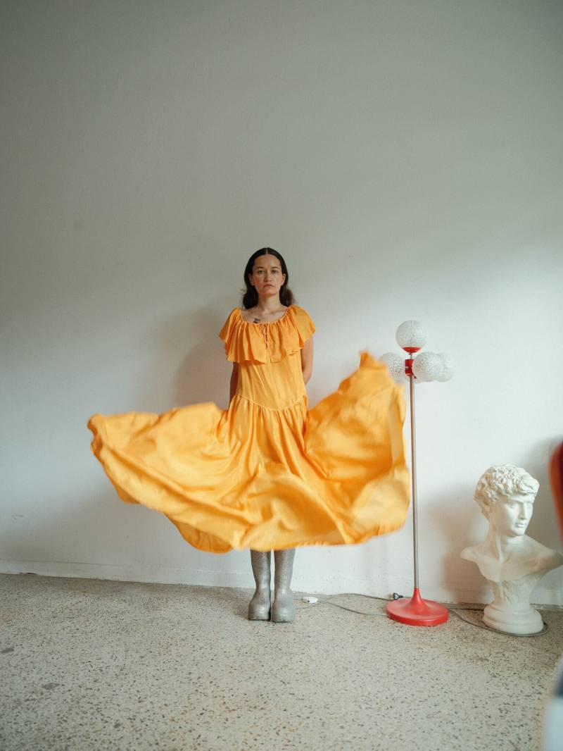 Exquisite Forte Orange Seide Tropfen Taille 100% Kleid Xs von RamonasArchives
