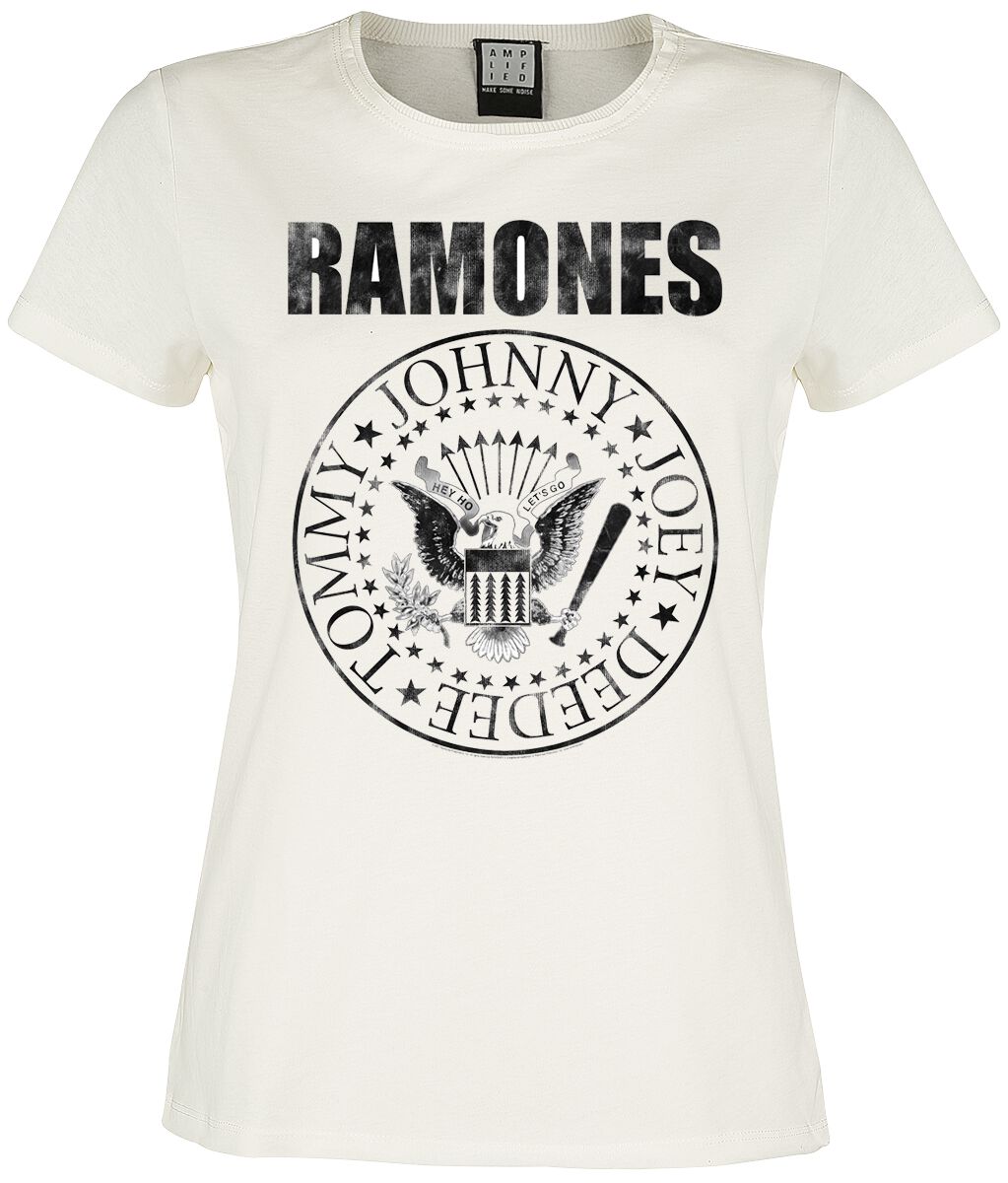 Ramones Amplified Collection - Vintage Shield T-Shirt altweiß in S von Ramones