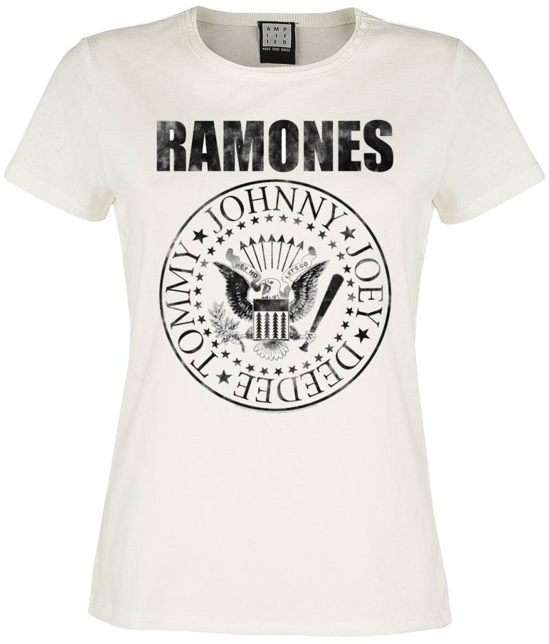 Ramones Amplified Collection - Vintage Shield T-Shirt altweiß in S von Ramones