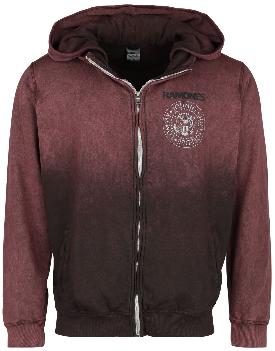 Ramones Crest Kapuzenjacke dunkelrot in L von Ramones