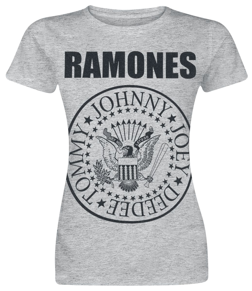 Ramones Seal T-Shirt grau meliert in L von Ramones