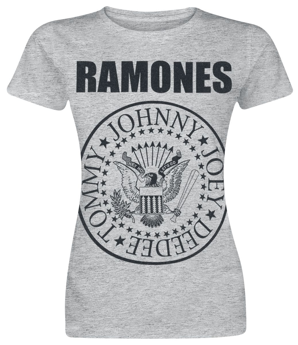 Ramones Seal T-Shirt grau meliert in S von Ramones