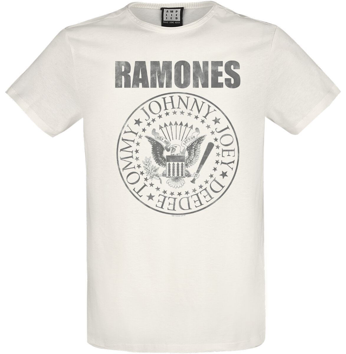 Ramones T-Shirt - Amplified Collection - Vintage Shield - S bis 3XL - für Männer - Größe 3XL - weiß  - Lizenziertes Merchandise! von Ramones