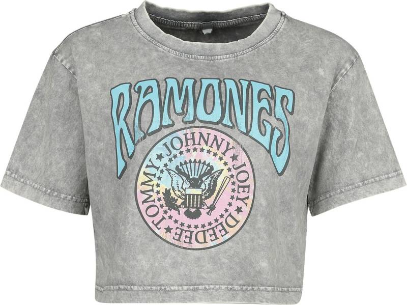 Ramones T-Shirt - Coloured Crest - XS bis S - für Damen - Größe XS - grau  - Lizenziertes Merchandise! von Ramones