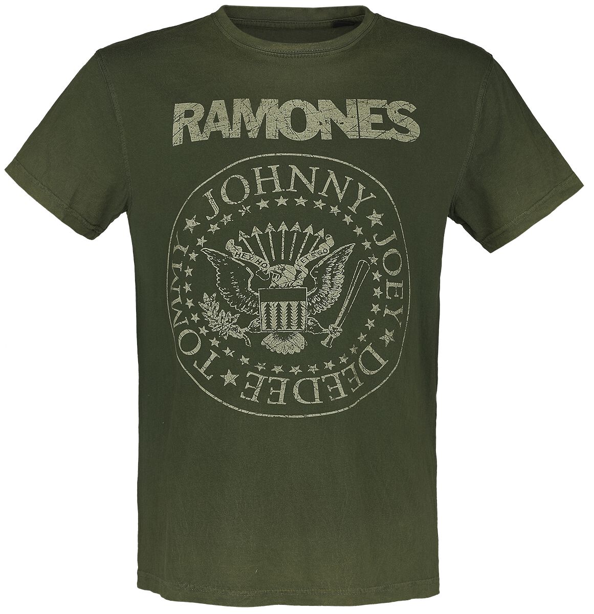 Ramones T-Shirt - Crest - S - für Männer - Größe S - grün  - Lizenziertes Merchandise! von Ramones
