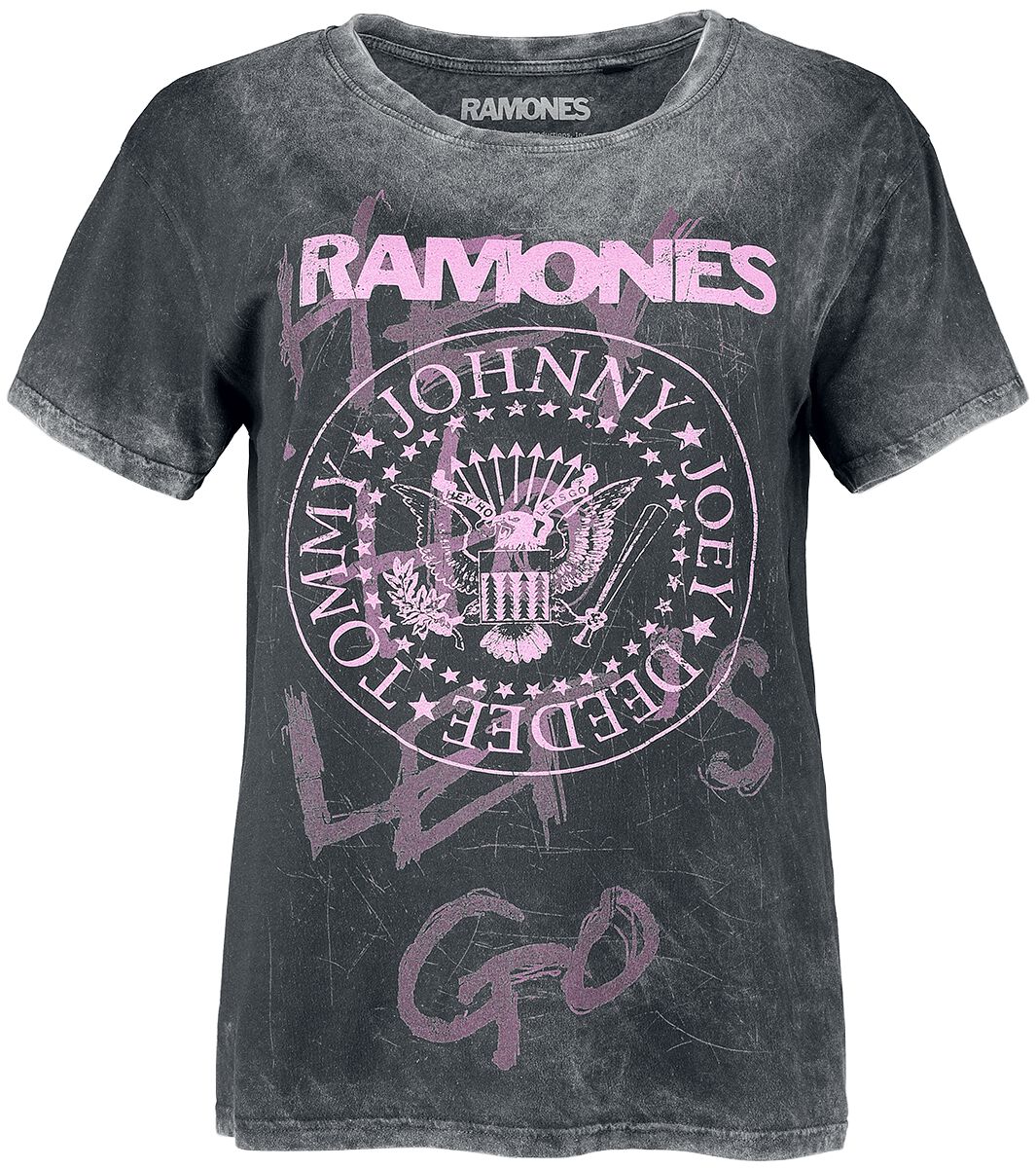 Ramones T-Shirt - Hey Ho Let's Go - S bis XXL - für Damen - Größe L - grau  - Lizenziertes Merchandise! von Ramones