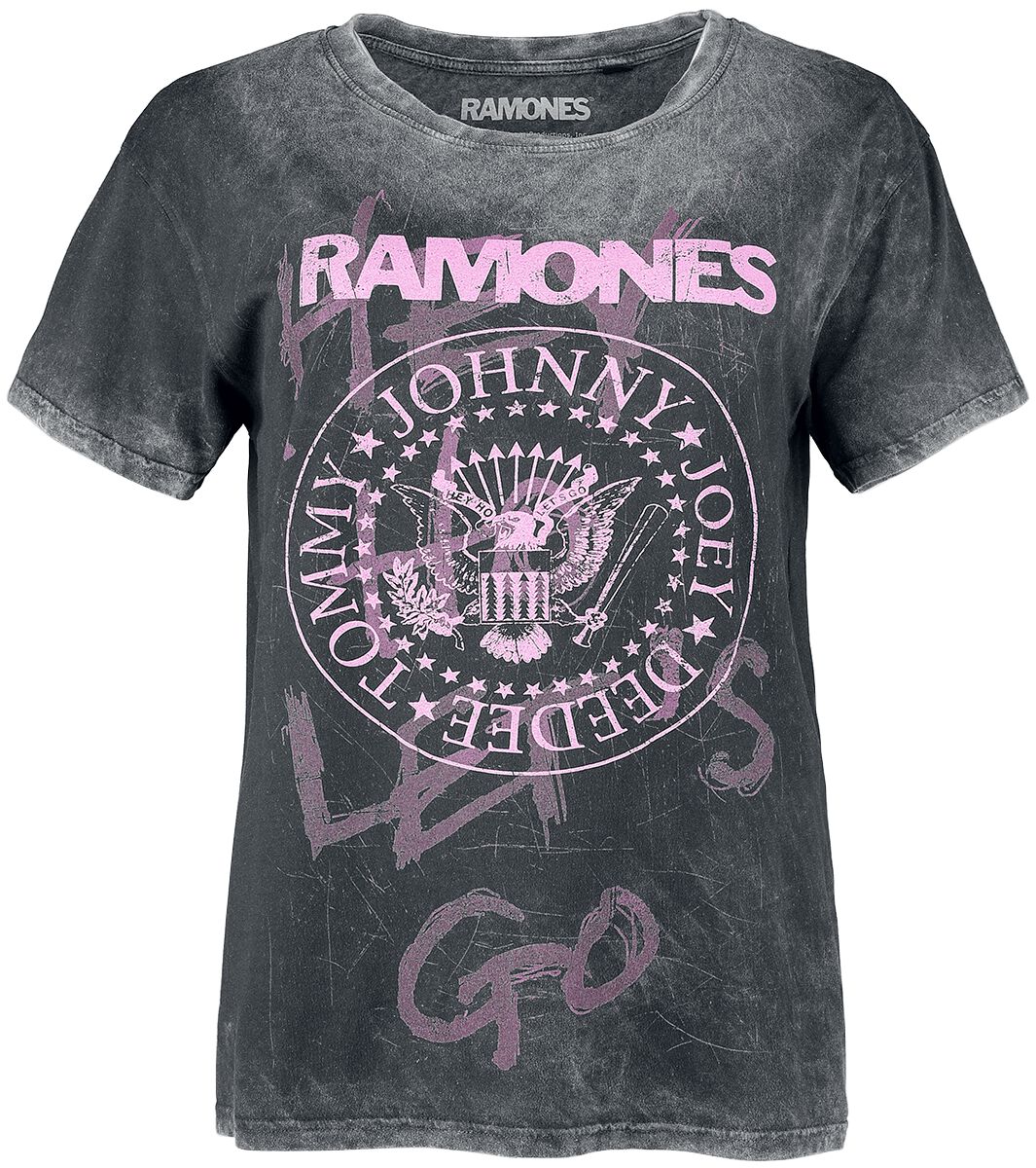 Ramones T-Shirt - Hey Ho Let's Go - S bis XXL - für Damen - Größe S - grau  - Lizenziertes Merchandise! von Ramones