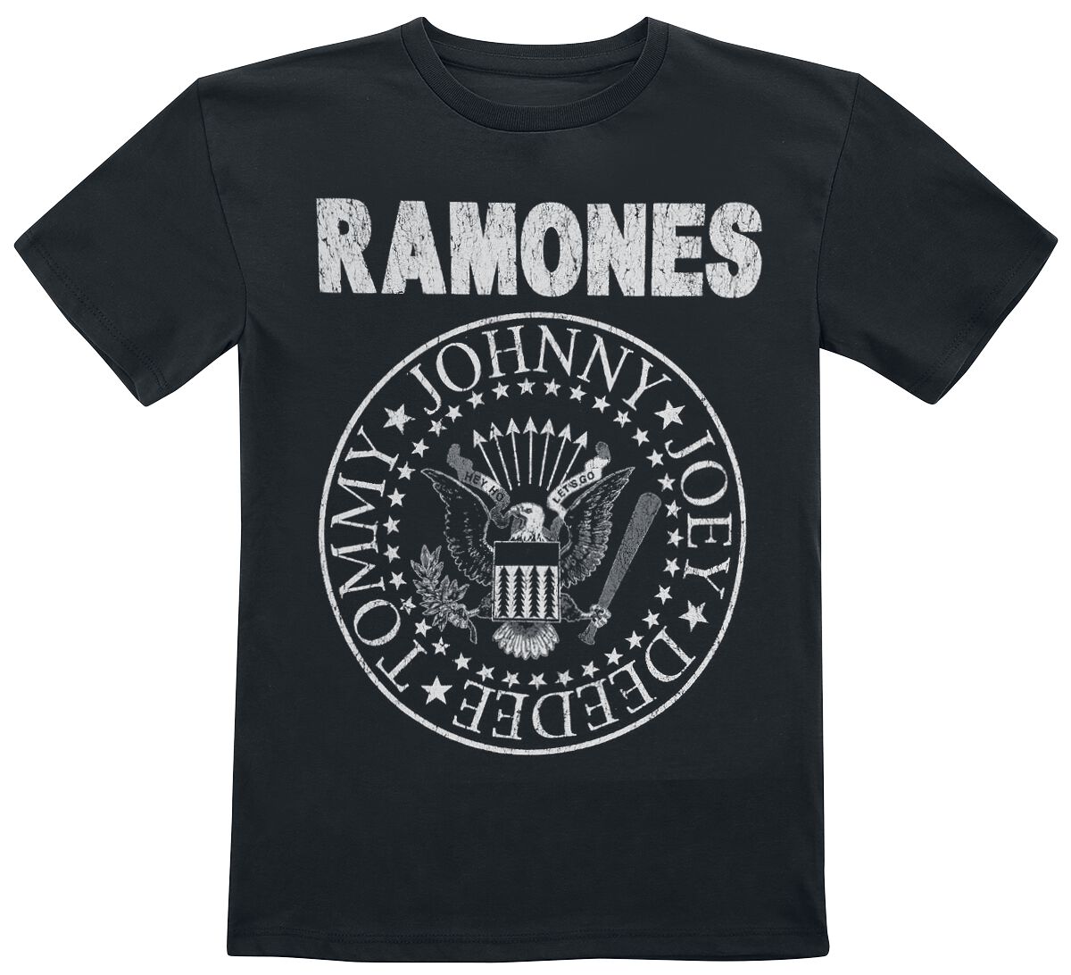 Ramones T-Shirt - Kids - Seal Hey Ho Lets Go Backprint - 164 - für Mädchen & Jungen - Größe 164 - schwarz  - Lizenziertes Merchandise! von Ramones