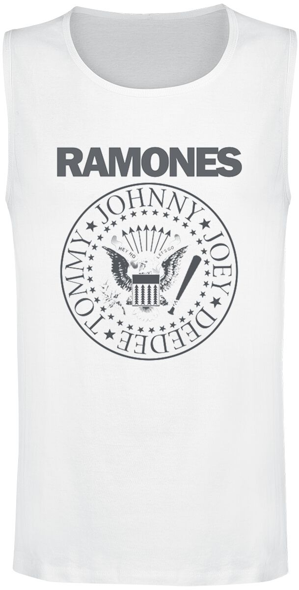 Ramones Tank-Top - Crest - S bis XXL - für Männer - Größe M - weiß  - Lizenziertes Merchandise! von Ramones