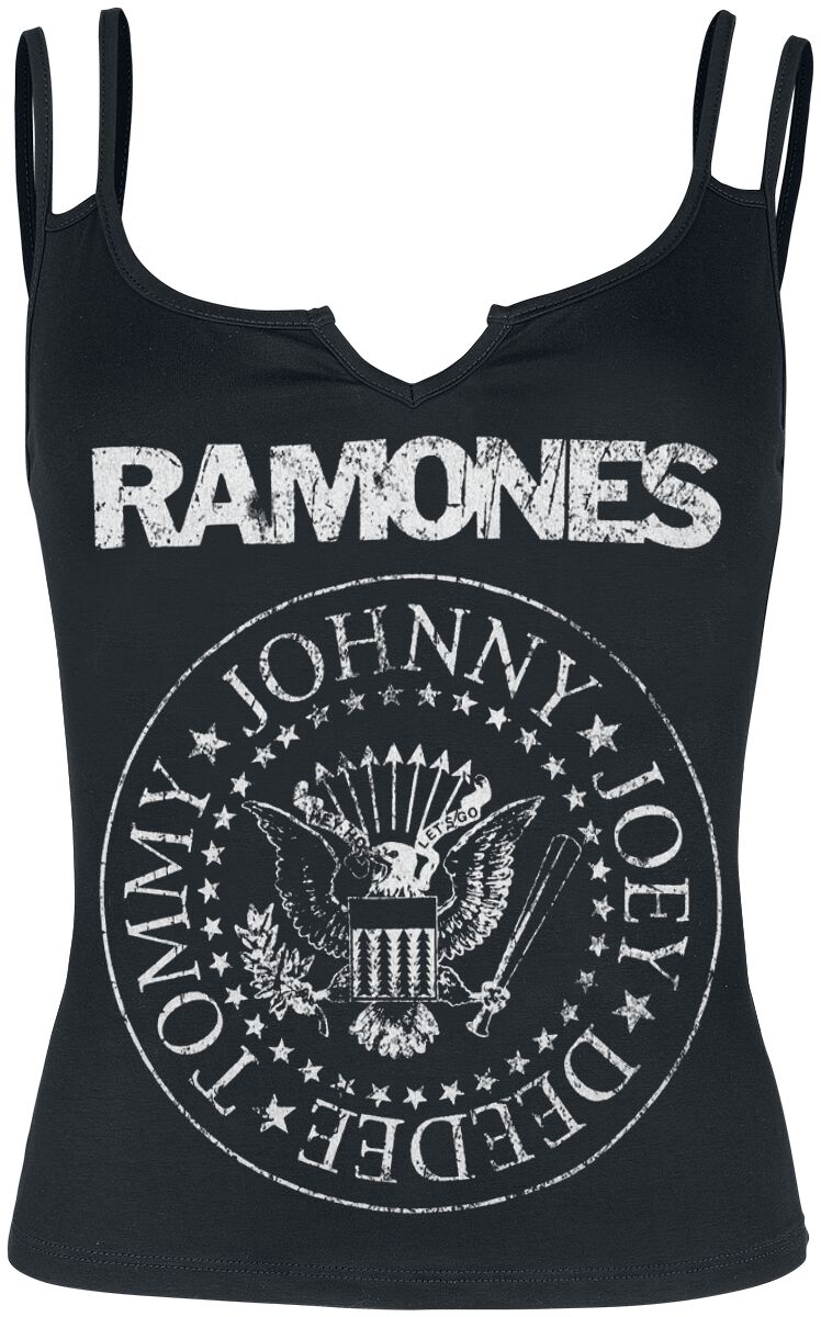 Ramones Top - Crest - M bis XXL - für Damen - Größe XL - schwarz  - Lizenziertes Merchandise! von Ramones