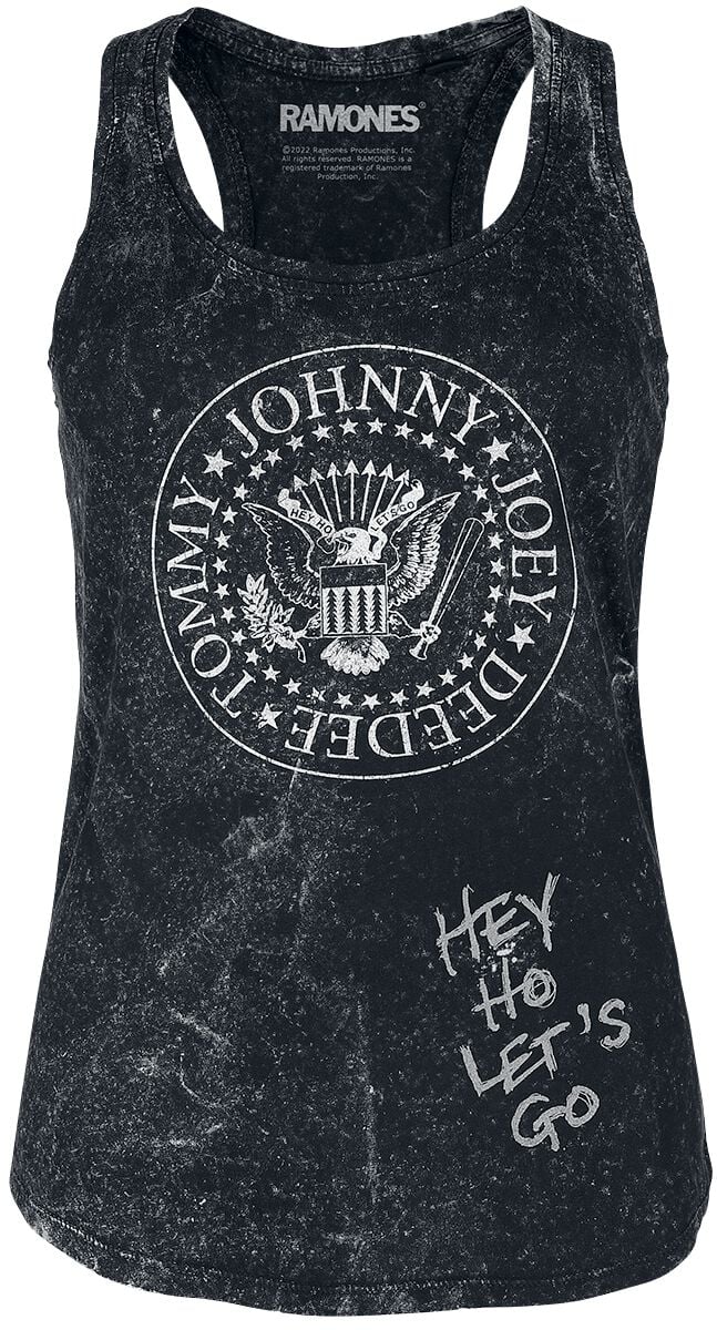Ramones Top - Hey Ho Let's Go - S bis XXL - für Damen - Größe XXL - schwarz  - Lizenziertes Merchandise! von Ramones
