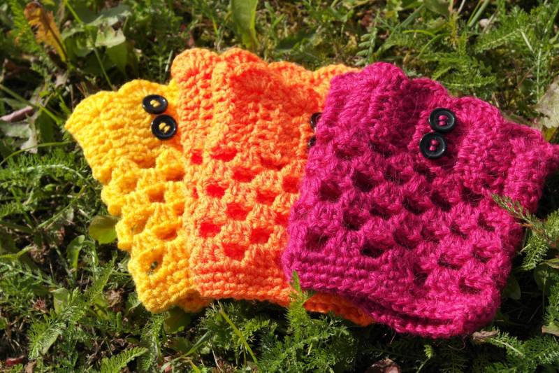 Gelb Orange Rosa/Gelb Gelbes Stiefel Bündchen/Damen Manschetten/Boot Stulpen/Damen Stulpen/Winter Manschetten von RamuneCrochet