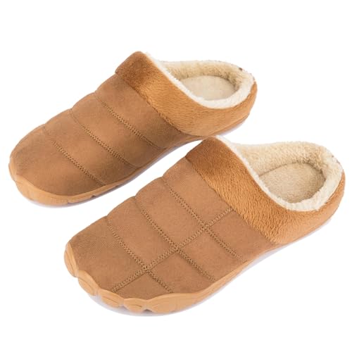 Ranberone Hausschuhe Herren Memory Foam Winter Warm Gefüttert Pantoffeln Draußen Hausschuhe Rutschfest Slippers Braun 41 von Ranberone