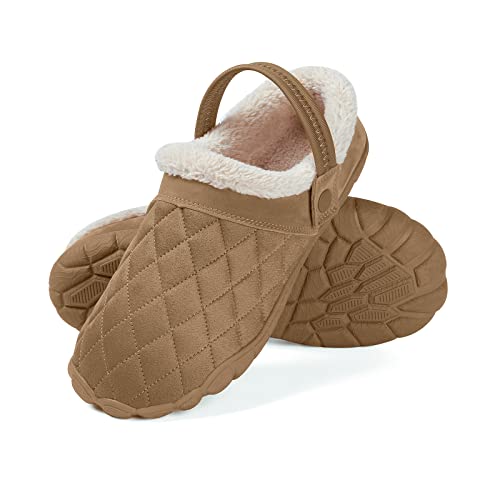 Hausschuhe Herren Memory Foam Winter Warme Hausschuhe Pantoffeln mit Rutschfester Gummisohle Plüsch Gefüttert Slippers Braun 42 von Ranberone