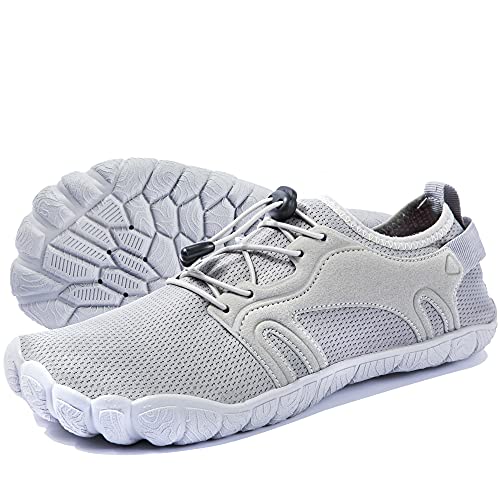 Herren Barfussschuhe Wasserschuhe Schnell Trocknend Traillaufschuhe Leicht rutschfest Sommer Sandalen Multifunktionsschuhe für Wassersport Grau 40 EU von Ranberone