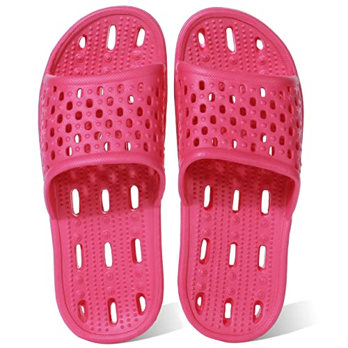 Ranberone Damen Badelatschen Rutschfeste Schnell Trocknende Badeschlappen Duschschuhe Sommer Leichte Badesandalen Schlapfen Rose 40 von Ranberone