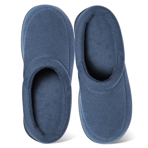 Ranberone Hausschuhe Herren Winter Memory Foam Pantoffeln rutschfeste Gummisohle Warme Slippers Blau 43/44 EU von Ranberone