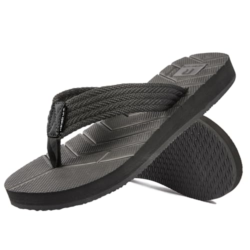 Herren Modische Flip Flops Zehentrenner rutschfeste Indoor Outdoor Sommer Schuhe Sandalen Schwarz 47 EU von Ranberone