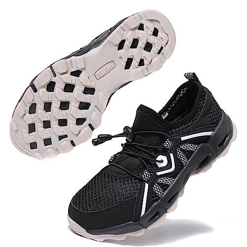 Wanderschuhe Damen Trekkingschuhe Leicht rutschfeste Outdoor-Sportschuhe Atmungsaktive Mesh Sommer Fahrradschuhe Wasserschuhe Schwarz 38 EU von Ranberone