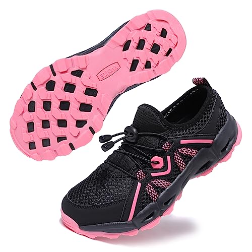 Wanderschuhe Damen Trekkingschuhe Leicht rutschfeste Outdoor-Sportschuhe Atmungsaktive Mesh Sommer Fahrradschuhe Wasserschuhe Schwarze Rose 38 EU von Ranberone