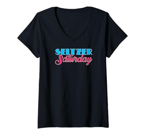 Damen Hard Seltzer Samstag Alkohol Obst Samstag Mädchen Trinken T-Shirt mit V-Ausschnitt von Ranch Water Tees