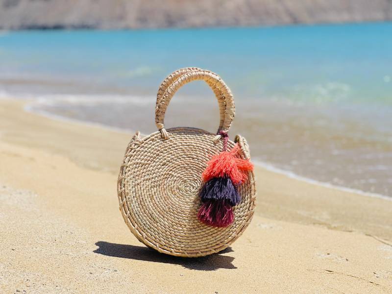 Runde Handgemachte Gewebte Palm Blatt Tasche-Naturfaser-Bio-Boho-Hippie-Unikat-Boho-Up Radelte-Markt-Festival-Rattan Künstler Stroh Runde Handgemachte Gewebte Palm Blatt Tasche-Naturfaser-Bio-Boho-Hippie-Unikat-Boho-Up Radelte-Markt-Festival-Rattan Künstler Stroh von RanchoAlpino