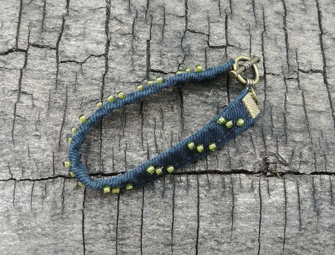 Denim Armband, Schwarzes Schwarze Jeans Upcycled, Schmuck, Armband Kupfer Schwarz, Upcycled, Boho Unikat W8 Denim Armband, Schwarzes Schwarze Jeans Upcycled, Schmuck, Armband Kupfer Schwarz, Upcycled, Boho Unikat W8 von RanchoArt