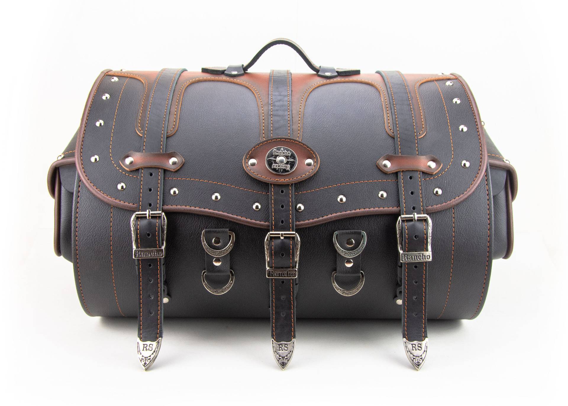 Handgefertigte Leder Motorrad Sissy Bar Tasche Fahrradkofferraumgepäck von RanchoStyle