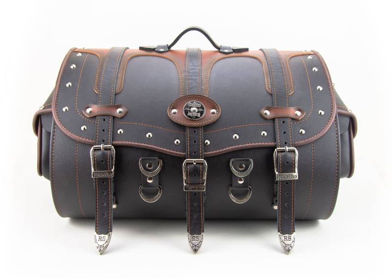 Handgefertigte Leder Motorrad Sissy Bar Tasche Fahrradkofferraumgepäck von RanchoStyle
