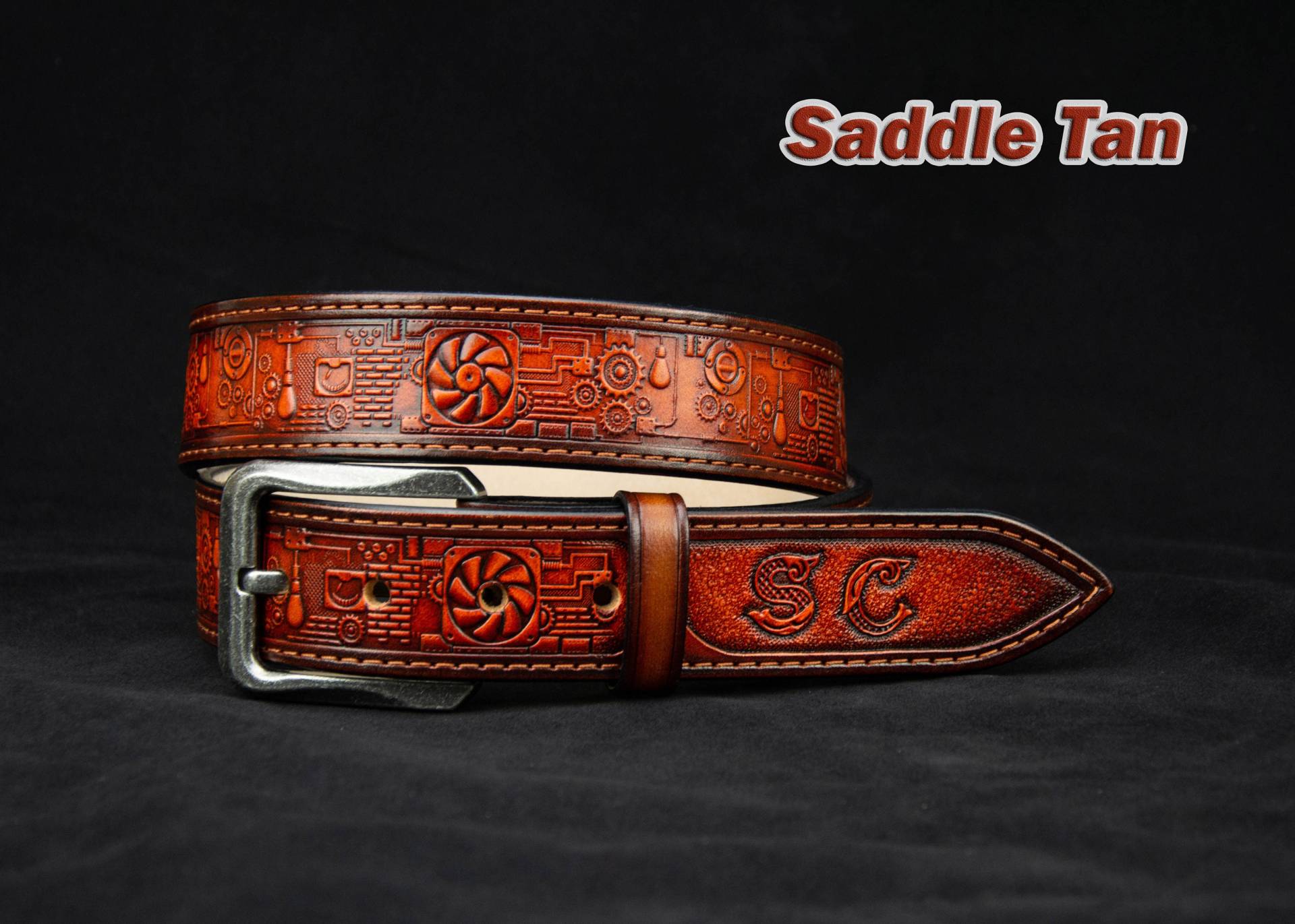 Personalisierter Punzierter Leder-Westerngürtel Handgefertigter Cowboy-stil Personalisierter Punzierter Leder-Westerngürtel Handgefertigter Cowboy-stil von RanchoStyle