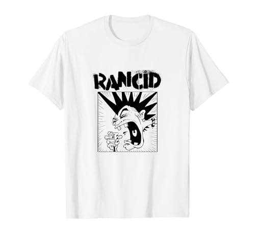 Rancid - Offizielles Merchandise - Weißes Herren T-Shirt mit Cartoon-Muster, Kurzarm, Größe S Rancid - Offizielles Merchandise - Weißes Herren T-Shirt mit Cartoon-Muster, Kurzarm, Größe S von Rancid