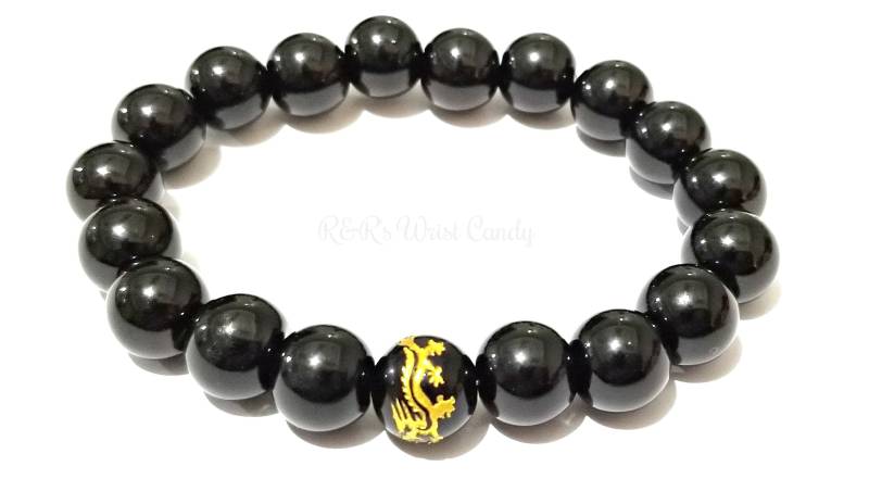 Drachen Armband Schwarze Glasperlen Power Armband Drachen Armband Schwarze Glasperlen Power Armband von RandRsWristCandy