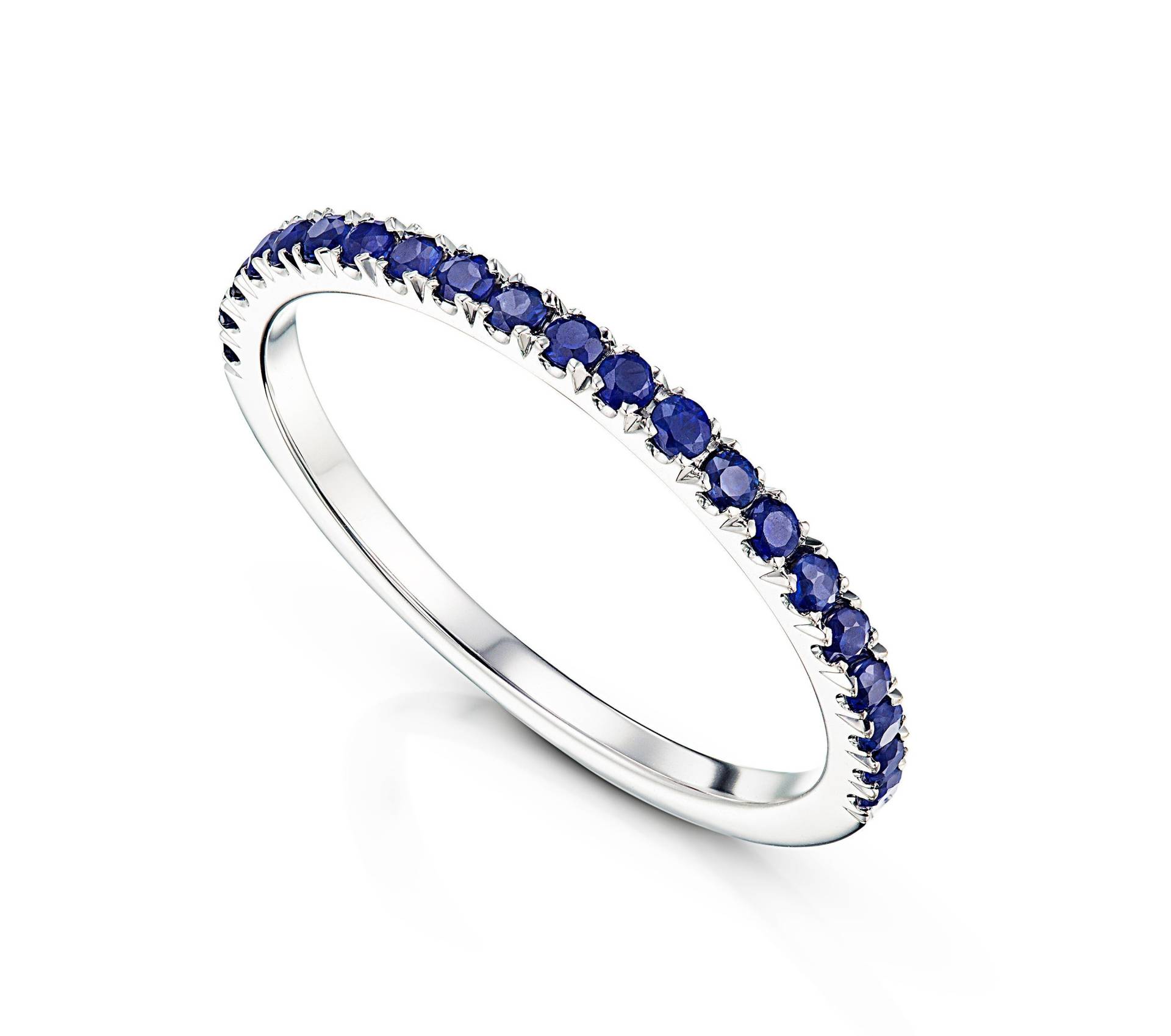 Blauer Saphir Ring - Bandring Halbe Eternität Ehering Eternity Jubiläumsringe Stapeln Blauer Saphir Ring - Bandring Halbe Eternität Ehering Eternity Jubiläumsringe Stapeln von RandSjewelry